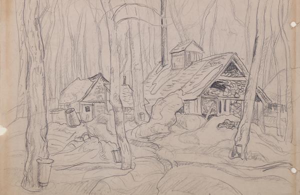 Page from a Sketchbook: Sugar Shack in Quebec 